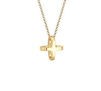 Elli Collana da donna con ciondolo a forma di croce 3D in argento sterling 925, Senza gemme