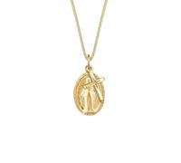 Elli Collana da donna con ciondolo a forma di croce in argento sterling 925 placcato oro, 50 cm, Argento, Non pietra preziosa