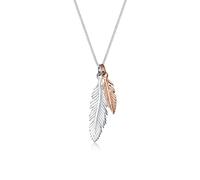 Elli Collana da donna con ciondolo a forma di piuma, look boho alla moda, in argento sterling 925