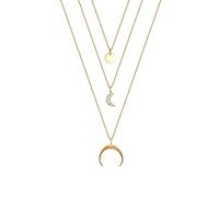 Elli - Collana da donna con ciondolo a mezzaluna con cristalli, in argento Sterling 925, lunghezza 45 cm