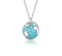 Elli Collana da donna con ciondolo sintetico Howlite in argento sterling 925