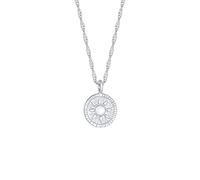 Elli Collana Donne Ciondolo Cordoncino Moneta Rotondo Sole Tendenza Vintage in Argento Sterlino 925