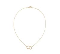 Elli - Collana da donna elegante con catena a sfere intrecciate e anelli pendenti in argento colorato oro con cristalli 42 cm