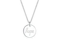 Elli Collana da Donna in Argento 925 con Ciondolo con Scritta 'Hope'