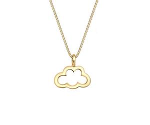 Elli Collana da donna in argento 925, con motivo nuvoloso, placcata oro, lunghezza 45 cm
