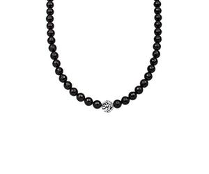 Elli Collana da Donna in Argento 925 con Onice Nero, 45 cm