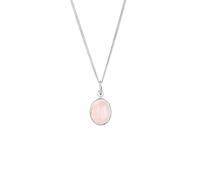 Elli Collana Donne Ciondolo Solitario di Base Elegante con Quarzo Rosa in Argento Sterlino 925