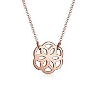 Elli Collana da donna in argento Sterling 925 placcato oro con fiore lunghezza 45 cm