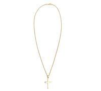 Elli - Collana da donna minimal con pendente a croce in argento 925 color oro 50 cm
