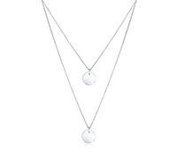 Elli Collana Donne Ciondolo Placchetta a 2 Strati in Argento Sterlino 925
