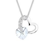 Elli Collana Donna Ciondolo Cuore Glamour con Cristallo in Argento Sterling 925