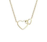 Elli Collana Donna Ciondolo Cuore Intrecciato in Argento Sterlino 925 Placcato Oro