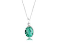 Elli Collana Donne Ciondolo Pietra Preziosa con Malachite in Argento Sterlino 925