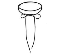 Elli Collana Donne Girocollo Fiocco Tendenza Blogger con camoscio nera in argento sterlino 925