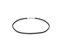Elli Collana girocollo da donna Basic Trend con pelle scamosciata nera in argento sterling 925