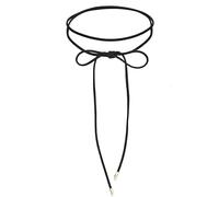 Elli Collana girocollo da donna con fiocco Trend Blogger in pelle scamosciata nera in argento sterling 925
