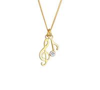 Elli - Pendente in filigrana con simbolo chiave nota musicale in Argento Sterling 925 con cristalli Collane 1 pieces female