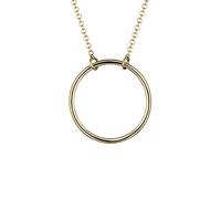 Elli - Collana per donna con ciondolo a forma di cerchio, argento 925 placcato oro, Basic, 45 cm - 0108761815_45