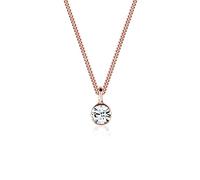 Elli Collana solitario in argento 925 placcato oro rosa