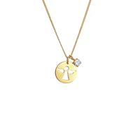 Elli - con piastrina d'angelo tagliata e cristallo in argento sterling 925 Collane 1 pieces female