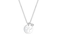Elli - con piastrina d'angelo tagliata e cristallo in argento sterling 925 Collane 1 pieces female