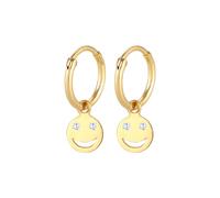 Elli - Creoles Faccia Trend con cristalli Zirconia in argento sterling 925 Orecchini a cerchio 1 pieces female