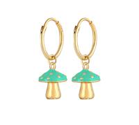 Elli - Creoli a fungo arancione con smalto in argento sterling 925 placcato oro Orecchini a cerchio 1 pieces female