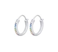 Elli - Creoli Arcobaleno Trend colorato con cristalli in argento 925 placcato oro Orecchini a cerchio 1 pieces female
