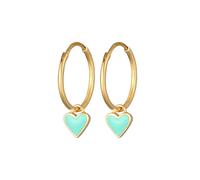 Elli - Creoli Ciondolo Cuore con Smalto in Argento Sterling 925 Placcato Oro Orecchini 1 pieces female