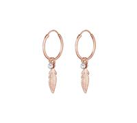 Elli - Creoli Ciondolo Piuma Boho Festival con Cristallo in Argento Sterling 925 Orecchini a cerchio 1 pieces female