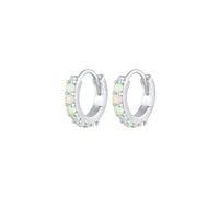 Elli - Creoli classici elegante con opale sintetico in argento sterling 925 Orecchini a cerchio 1 pieces female