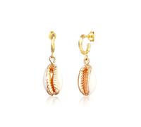 Elli - Creoli Conchiglia Kauri Spiaggia Estate Trend Maritimo in Argento Sterling 925 Placcato Oro Orecchini 1 pieces female