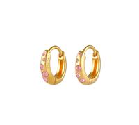 Elli - Creoli Filigrana con Cristalli Rosa in Argento Sterling 925 Orecchini a cerchio 1 pieces female
