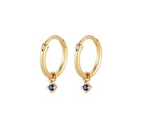 Elli - Creoli tendenza elegante con zaffiro sintetico in Argento Sterling 925 placcato oro Orecchini 1 pieces female