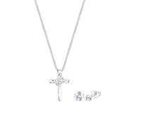 Elli - Croce Ciondolo Elegante set Orecchini a perno con cristalli in Argento Sterling 925 Set gioielli 1 pieces female