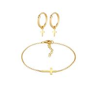 Elli - Croce pendente orecchini a no di base in argento sterling 925 Set gioielli 1 pieces female