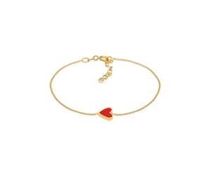 Elli - cuore amore rosso con smalto in argento sterling 925 placcato oro Bracciali e Braccialetti 1 pieces female