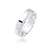 Elli DIAMONDS Anello Donne a Fascia Basic con Diamanti (0,06 ct.) in Argento Sterling 925