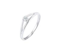 Elli DIAMONDS Anello Donne Anello di Fidanzamento Geo con Diamante (0,03 ct.) in Argento Sterling 925