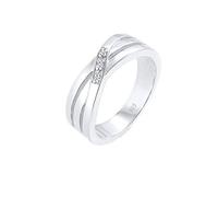 Elli DIAMONDS Anello Donne Classico con Diamante (0.015 ct.) in Argento Sterling 925