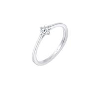 Elli DIAMONDS Anello Donne di Fidanzamento Classico con Diamante (0,06 ct.) in Argento Sterling 925