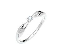 Elli DIAMONDS Anello Donne di Fidanzamento con Diamante (0,03 ct.) in Argento Sterling 925