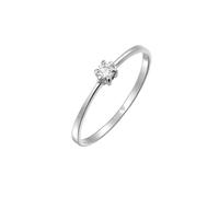 Elli DIAMONDS Anello Donne di Fidanzamento Solitario con Diamante (0,10 ct.) in Oro Bianco 585