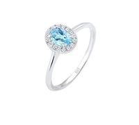 Elli DIAMONDS Anello Donne di Fidanzamento Topaz con Diamante (0,08 ct.) in Argento Sterling 925