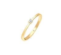 Elli DIAMONDS Anello Donne Fidanzamento Classico con Diamante (0.03 ct) in Argento Sterling 925