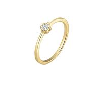 Elli DIAMONDS Anello Donne Fiore di Fidanzamento con Diamante (0,045 ct.) in Oro Giallo 375