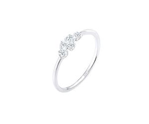 Elli DIAMONDS Anello Donne Impegno Elegante con Diamante (0,12 ct) in Argento Sterling 925