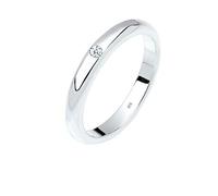 Elli DIAMONDS Anello Donne Signore Solitario Classico con Diamante (0,03 ct.) in Argento Sterling 925