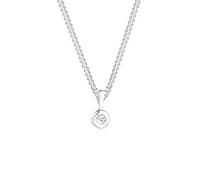 Elli diamonds Collana da Donna Cerchio Rotondo con diamante (0,03 Ct.) In Argento Sterling 925