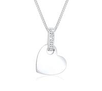 Elli diamonds Collana da Donna Ciondolo Cuore Amore Classico con diamante (0,05 Ct.) In Argento Sterling 925